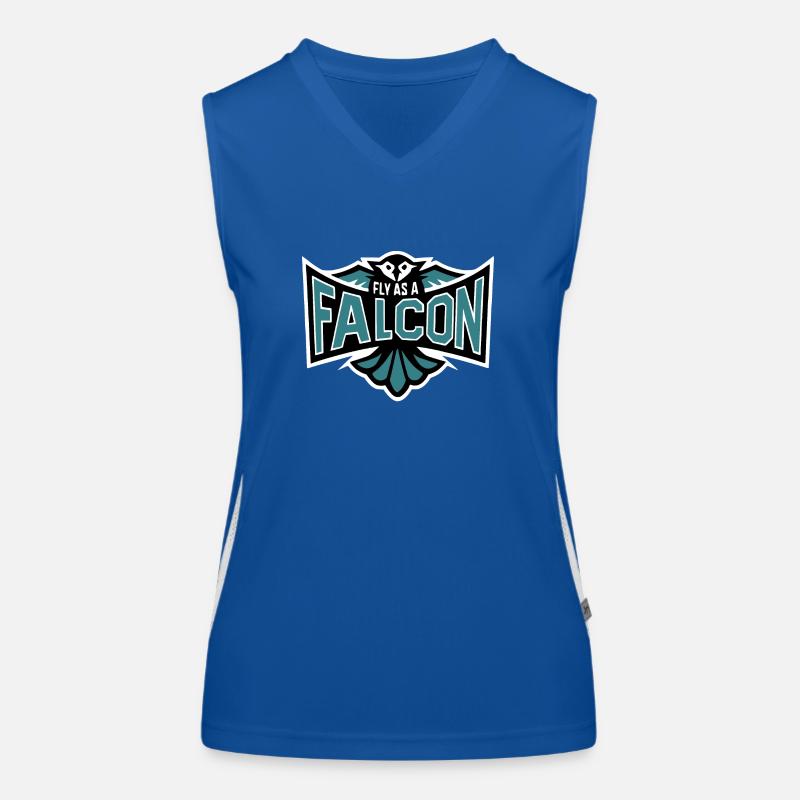 Fly As A Falcon - Grey Blue Women's Functional Contrast Tank Top