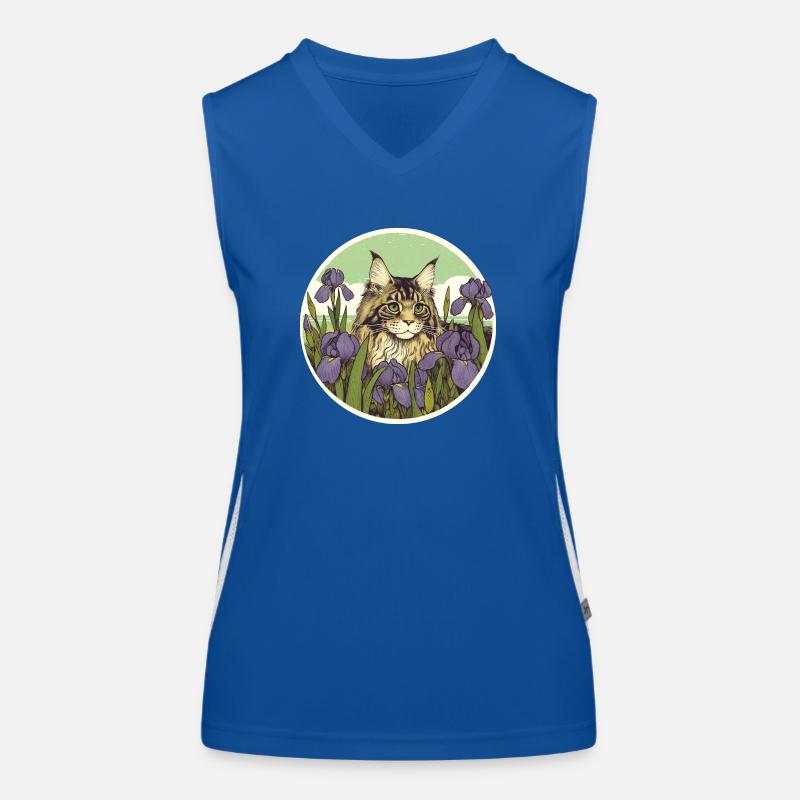 Brown Tabby Cat Iris Women's Functional Contrast Tank Top