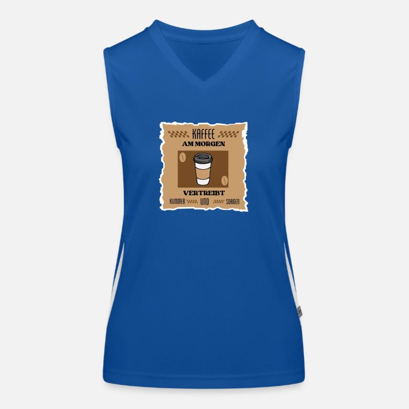 Kaffee Spruch Funktionelles Kontrast-Tank Top für Frauen
