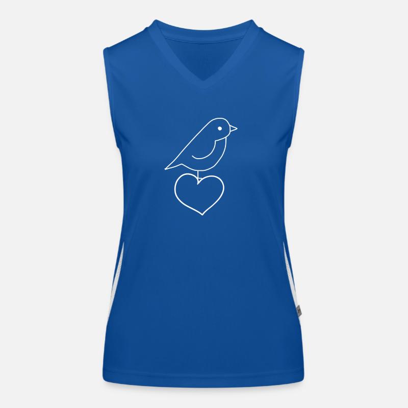 Vogel Herz Tierliebe Tiere Funktionelles Kontrast-Tank Top für Frauen