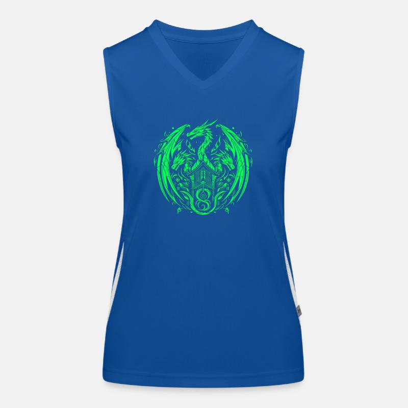 Fantasy Dragon Anime Dragon head Mythical reptile magic Women's Functional Contrast Tank Top