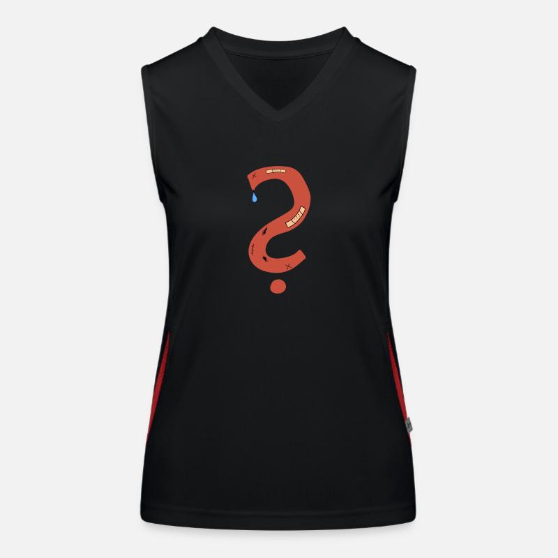 Fragezeichen Narben traurig pflaster Funktionelles Kontrast-Tank Top für Frauen