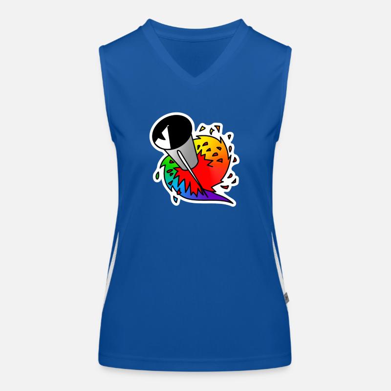 Regenbogen Rakete : Sticky Queer Pride Funktionelles Kontrast-Tank Top für Frauen