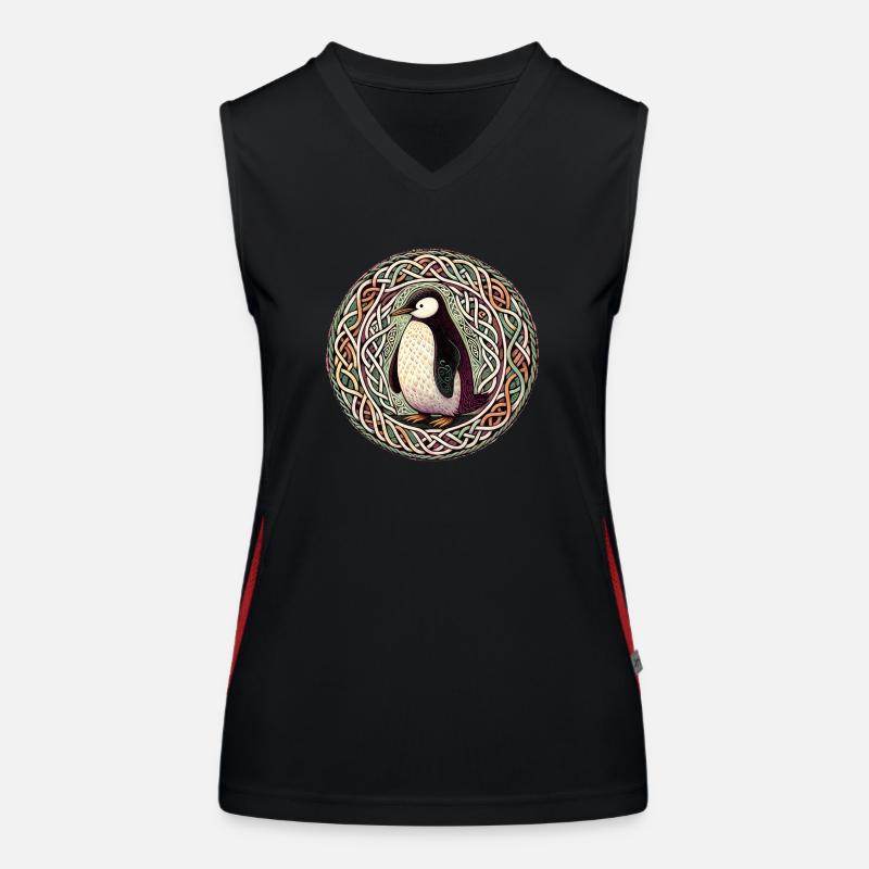 Celtic Penguin Women's Functional Contrast Tank Top