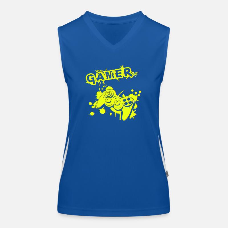 Gamer Game Play Online Computer Gaming Arcade Neon Funktionelles Kontrast-Tank Top für Frauen