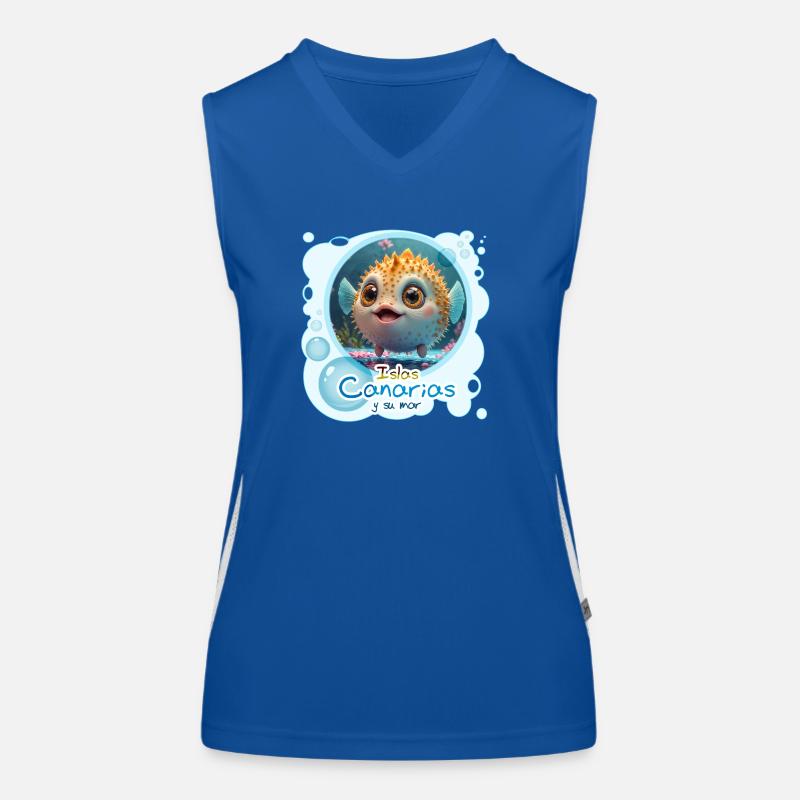 Kugelfisch Funktionelles Kontrast-Tank Top für Frauen