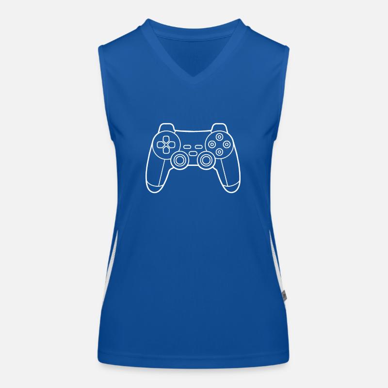 Ein Gamecontroller in weiß Funktionelles Kontrast-Tank Top für Frauen