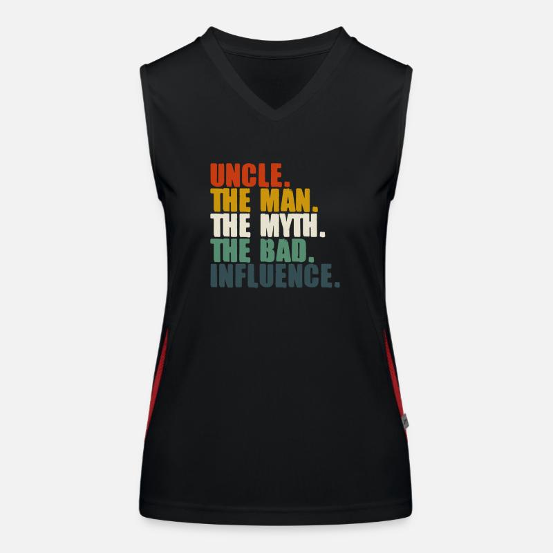 ONKEL, DER MANN, DER MYTHOS, DER SCHLECHTE EINFLUSS Funktionelles Kontrast-Tank Top für Frauen