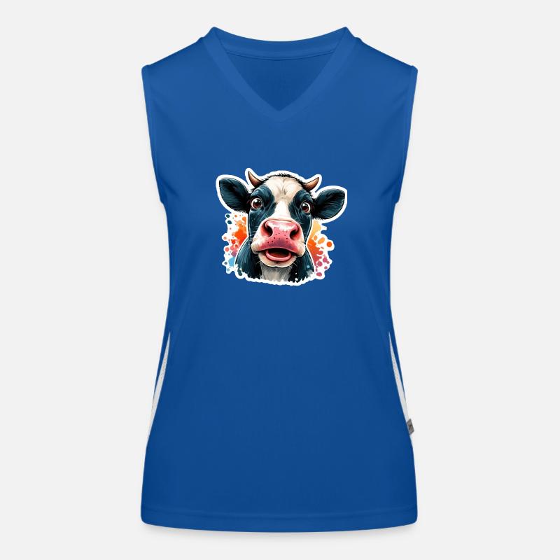 Vache émerveillée Débardeur respirant contrasté Femme