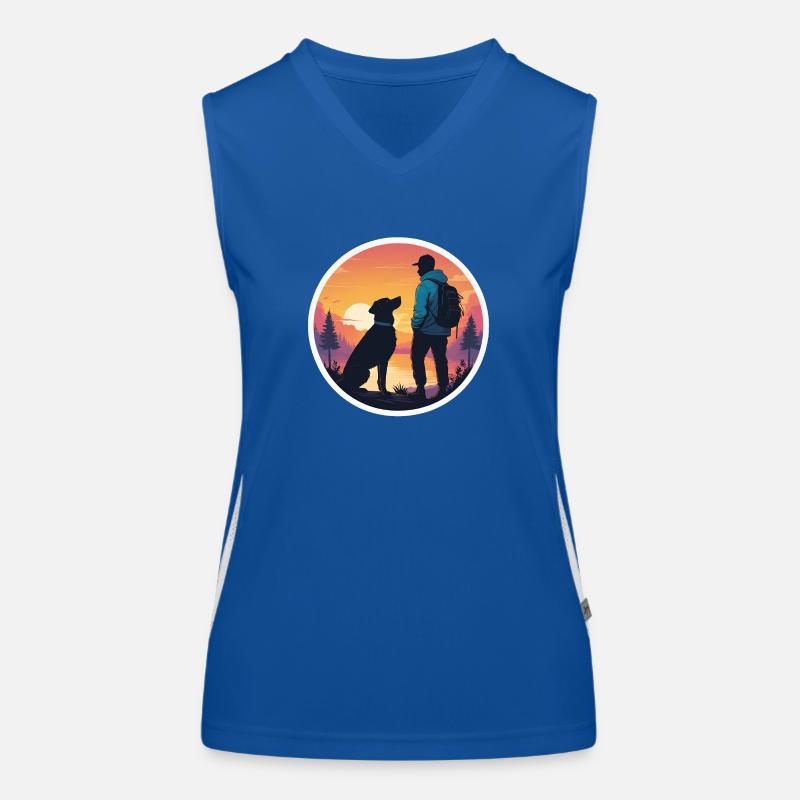 Begleiter bei Sonnenuntergang Funktionelles Kontrast-Tank Top für Frauen