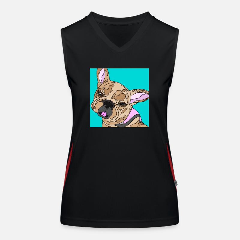 Frenchie abstract Women's Functional Contrast Tank Top
