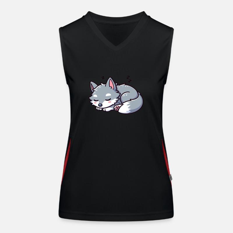 Mignon petit loup Débardeur respirant contrasté Femme