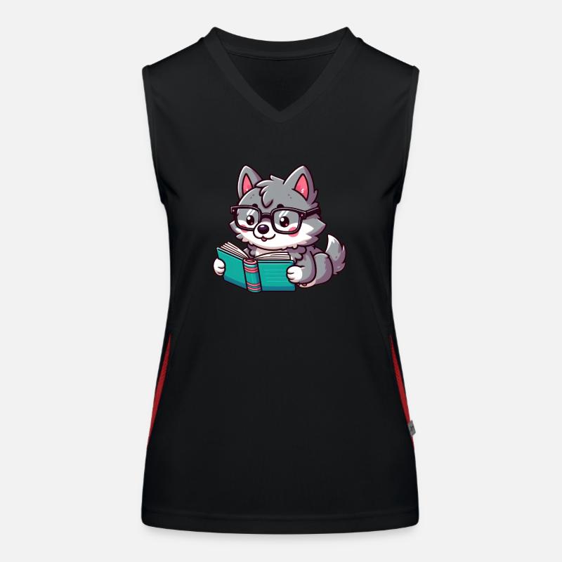 Der süße lese Wolf Funktionelles Kontrast-Tank Top für Frauen