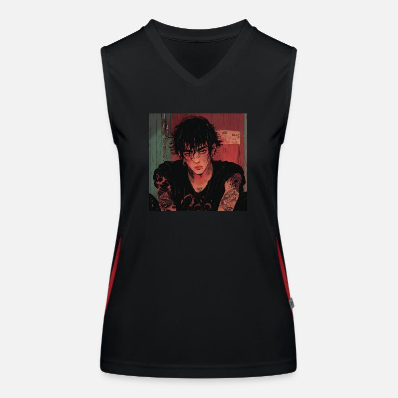 Années 80 Anime Guy Calmant Impression de mode de haute qualité Débardeur respirant contrasté Femme