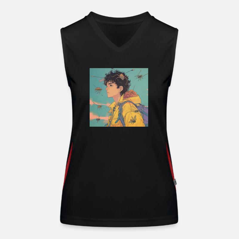 Années 80 Anime Guy Calmant Impression de mode de haute qualité Débardeur respirant contrasté Femme