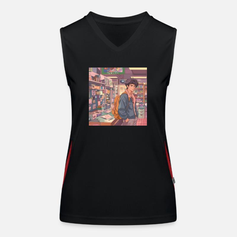 Années 80 Anime Guy Calmant Impression de mode de haute qualité Débardeur respirant contrasté Femme