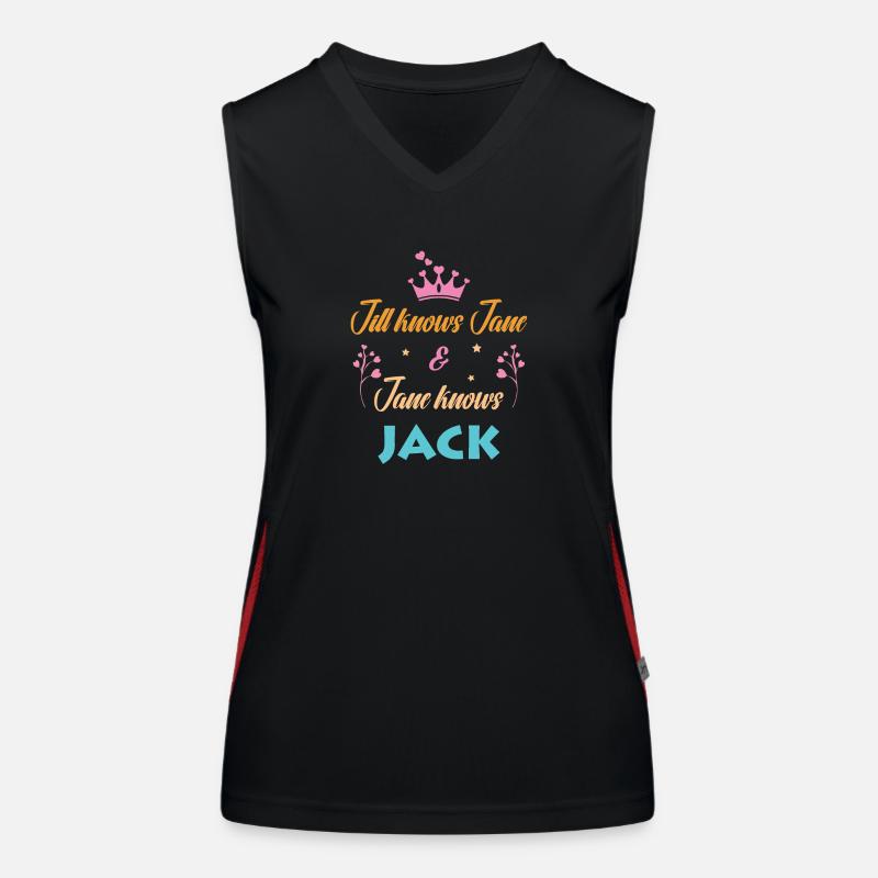 Lustiger Spruch - Jane knows Jack Funktionelles Kontrast-Tank Top für Frauen
