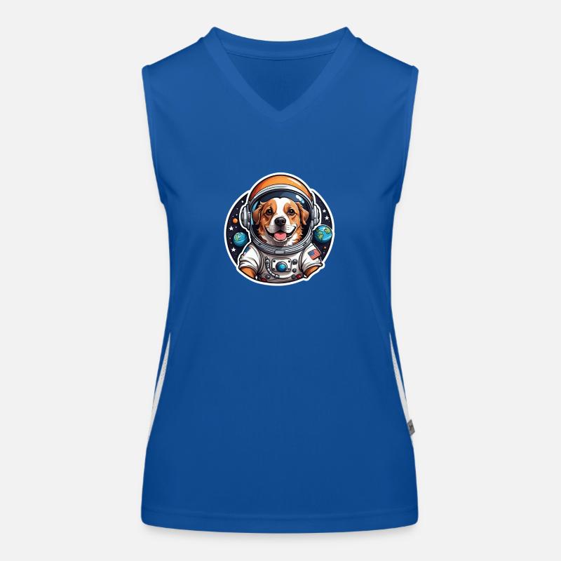 Chien astronaute dans l’espace Débardeur respirant contrasté Femme