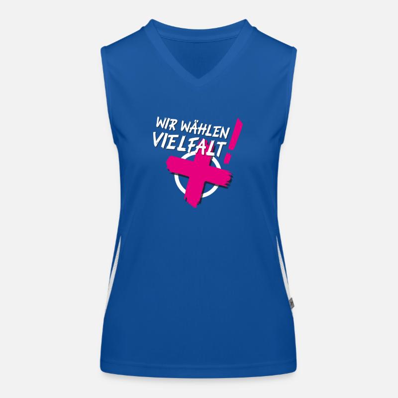 Wir wählen Vielfalt! (CSD-Design 2024) Funktionelles Kontrast-Tank Top für Frauen