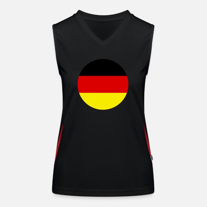 Drapeau Allemagne Allemagne Trois couleurs Vector Rond Débardeur respirant contrasté Femme