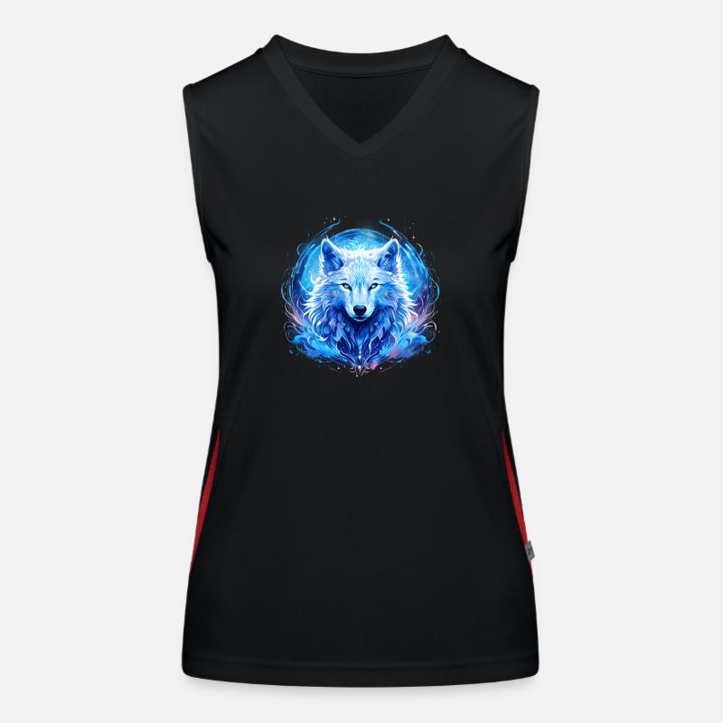 Himmlischer Wolf Funktionelles Kontrast-Tank Top für Frauen