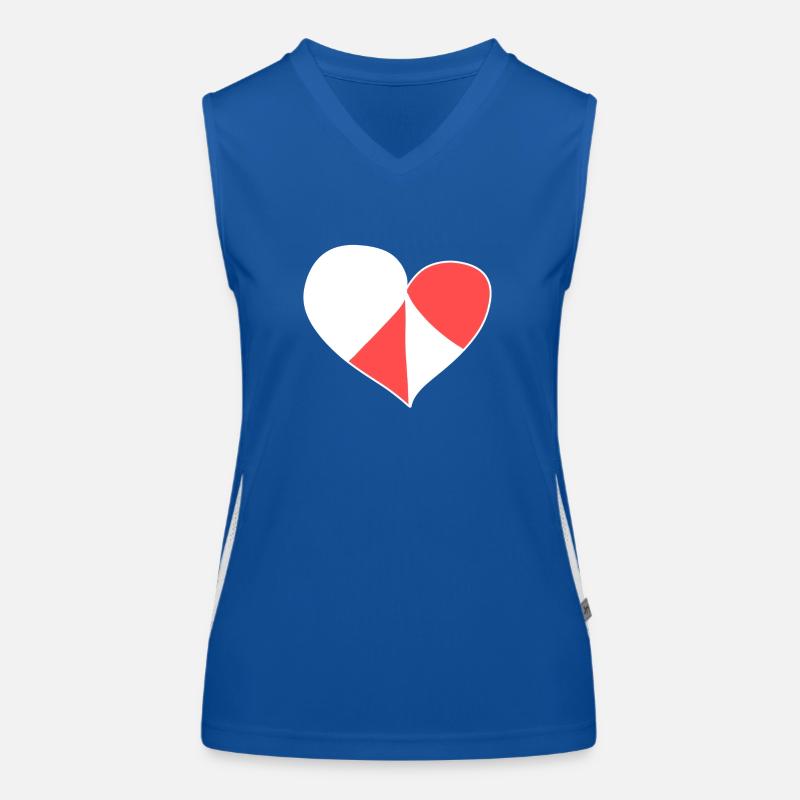 herz symbol vier teile liebe rot Funktionelles Kontrast-Tank Top für Frauen