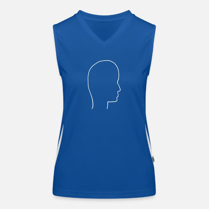 Head Profile People Side Women's Functional Contrast Tank Top