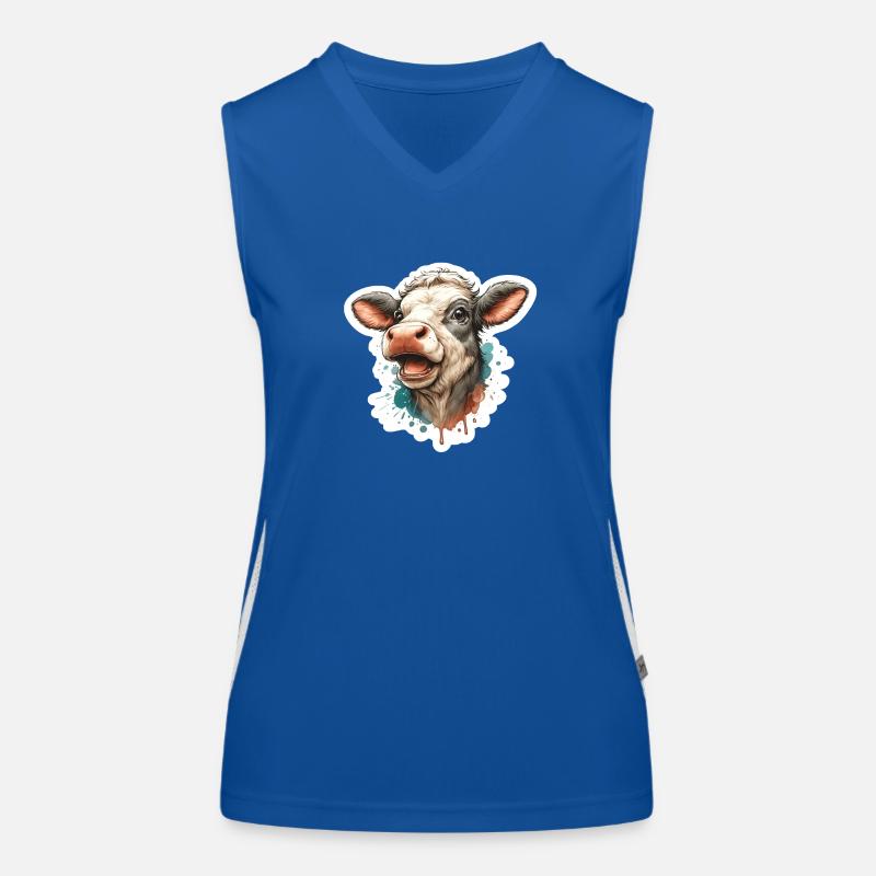 Vache heureuse Débardeur respirant contrasté Femme