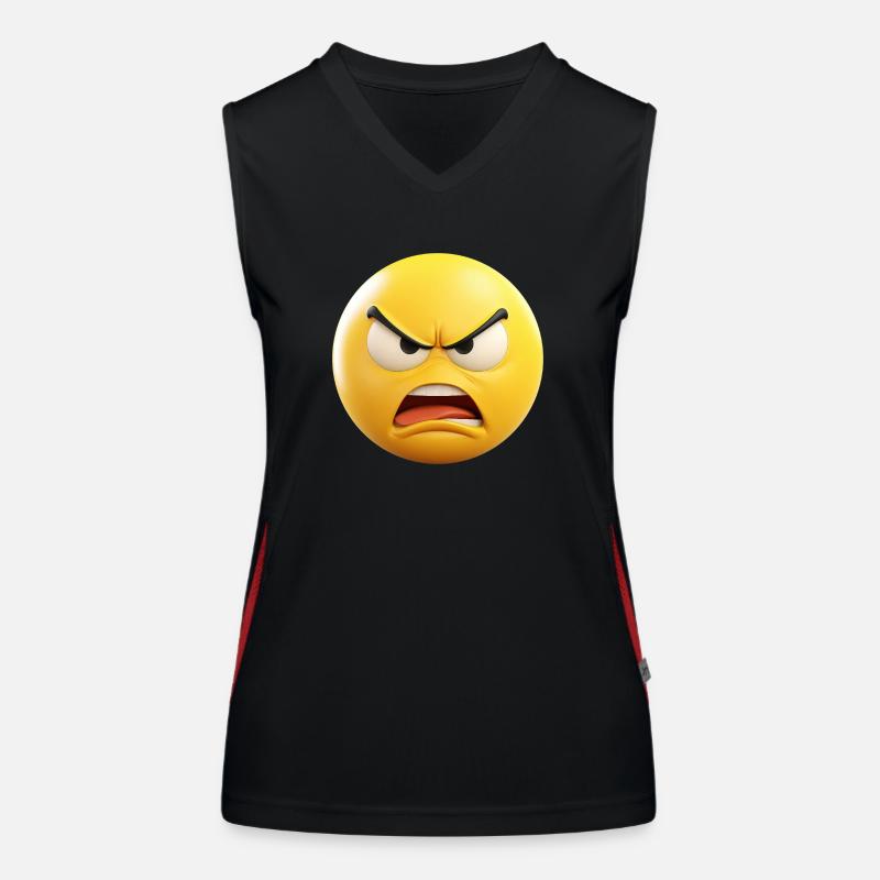 Wütend Emoticon Emotion Funktionelles Kontrast-Tank Top für Frauen