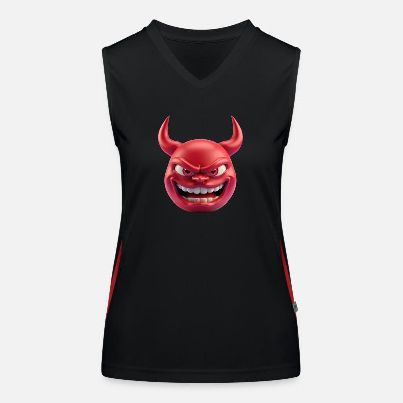 Émoticône du diable Satan Débardeur respirant contrasté Femme