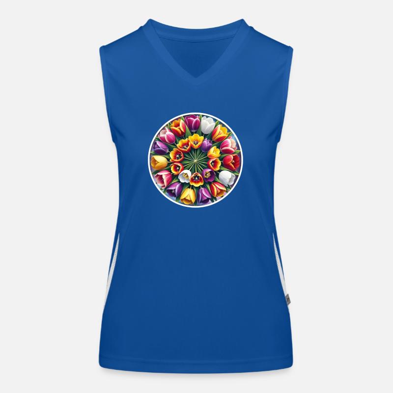 Tulpenkranz bunt Funktionelles Kontrast-Tank Top für Frauen