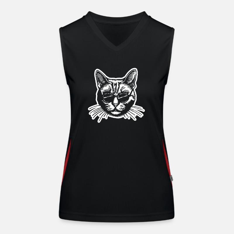 Chat Chats Chat Dame Chat Amoureux Chat Visage Débardeur respirant contrasté Femme