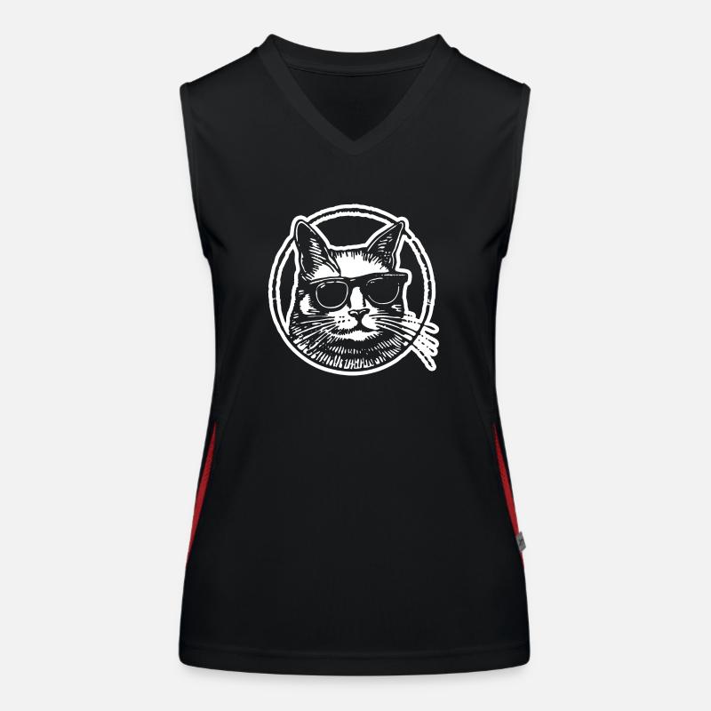Chat Chats Chat Dame Chat Amoureux Chat Visage Débardeur respirant contrasté Femme