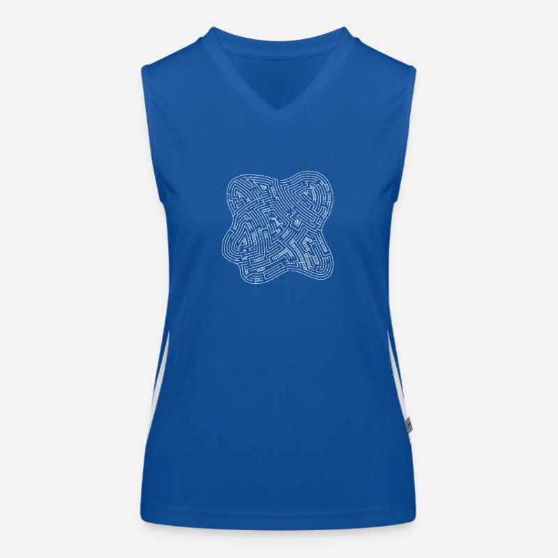 Labyrinthe 3 (version blanche) Débardeur respirant contrasté Femme