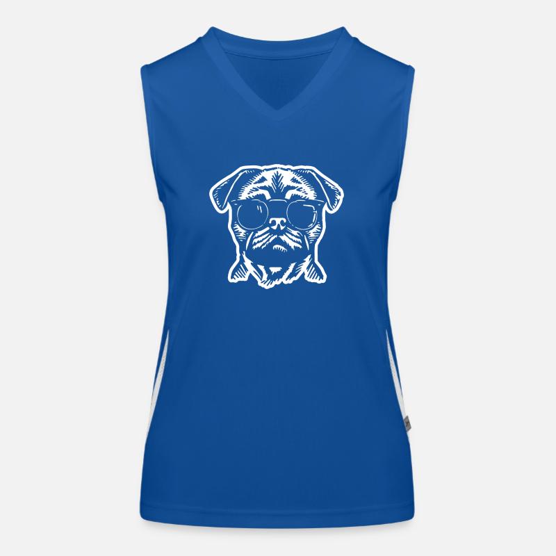 Mops Hund Funktionelles Kontrast-Tank Top für Frauen