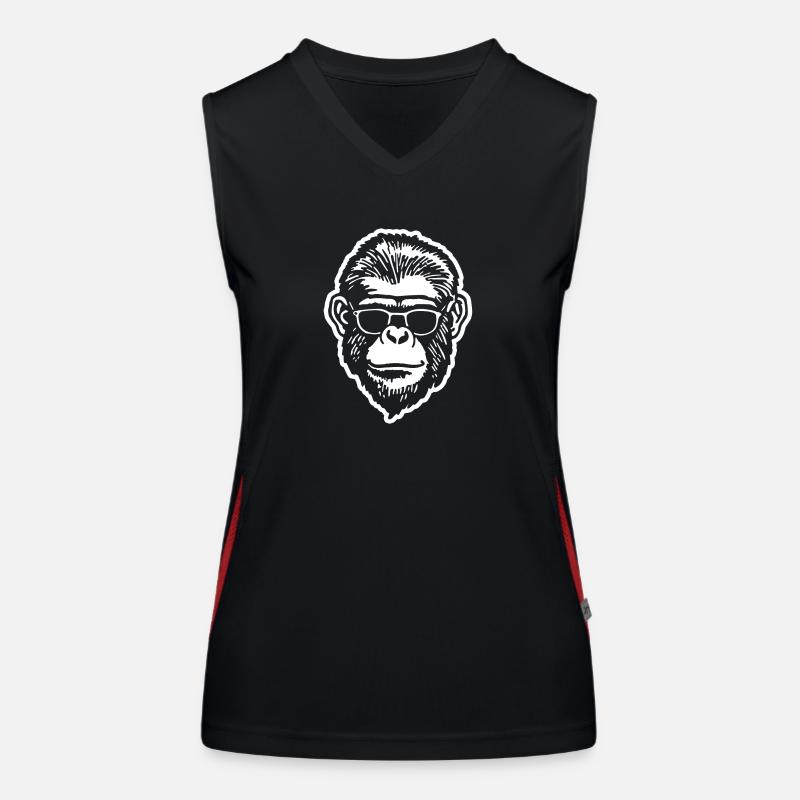 Singe Singe Visage de Singe Débardeur respirant contrasté Femme