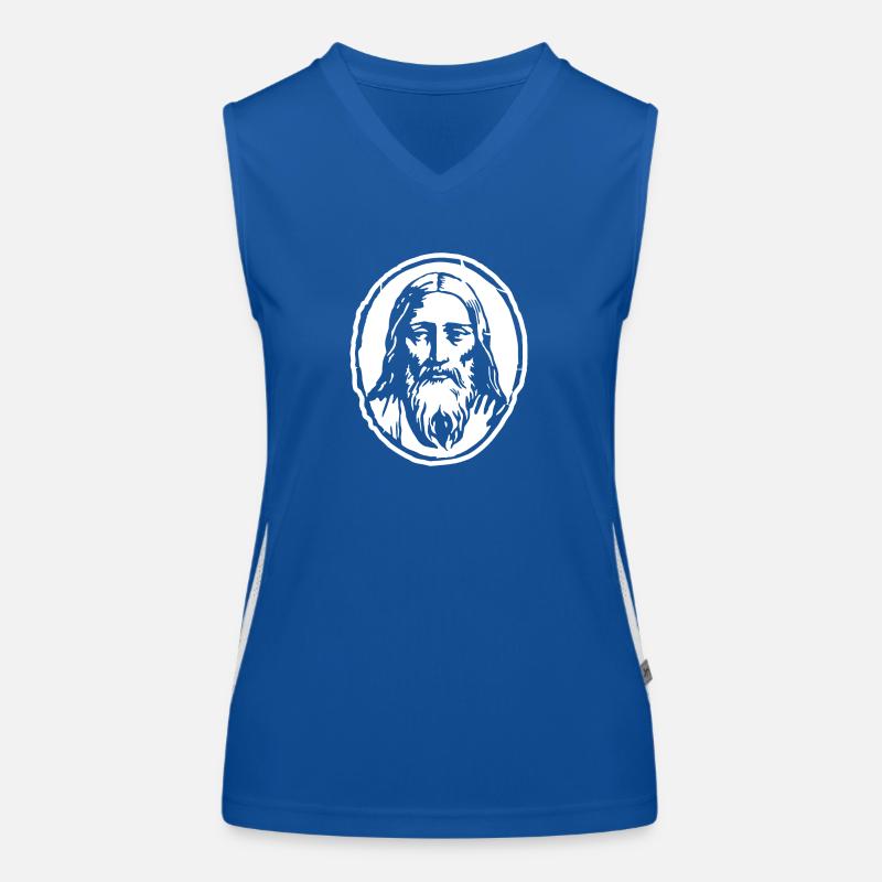 Jesus Christus Funktionelles Kontrast-Tank Top für Frauen