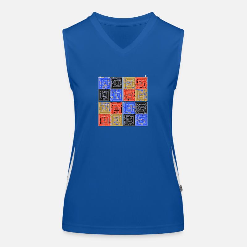 Laby Square 2 (Farbversion) Funktionelles Kontrast-Tank Top für Frauen