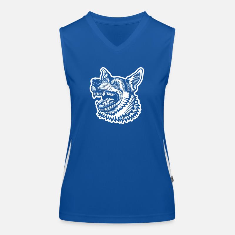 German Shepherd Dog Dog Head Women's Functional Contrast Tank Top