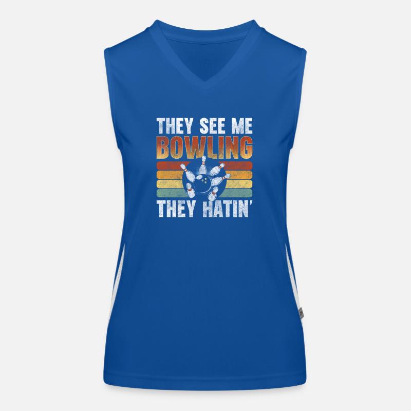 Bowler Strike Split Freizeit Funktionelles Kontrast-Tank Top für Frauen
