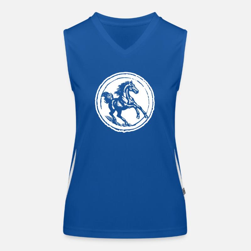 Pferd Pferde Reiten Reiter Reiterin Funktionelles Kontrast-Tank Top für Frauen