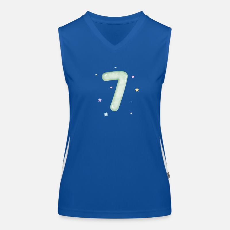 7. Jubiläum Aquarell Stern Funktionelles Kontrast-Tank Top für Frauen