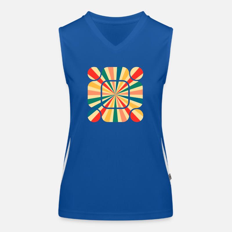 Retro Pattern: Tauchen Sie ein in die Schwingung der Farben Funktionelles Kontrast-Tank Top für Frauen