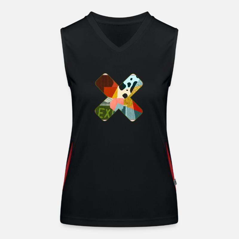 Abstract Pattern in Vibrant Colors Women's Functional Contrast Tank Top