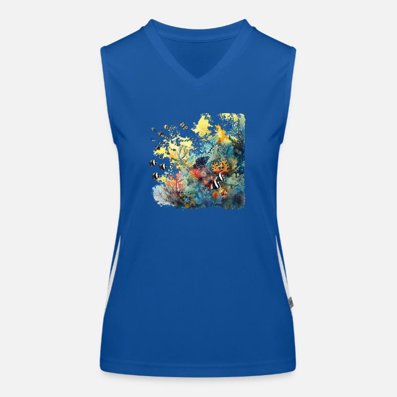 Die Wunderwelt des Korallenriffs Funktionelles Kontrast-Tank Top für Frauen