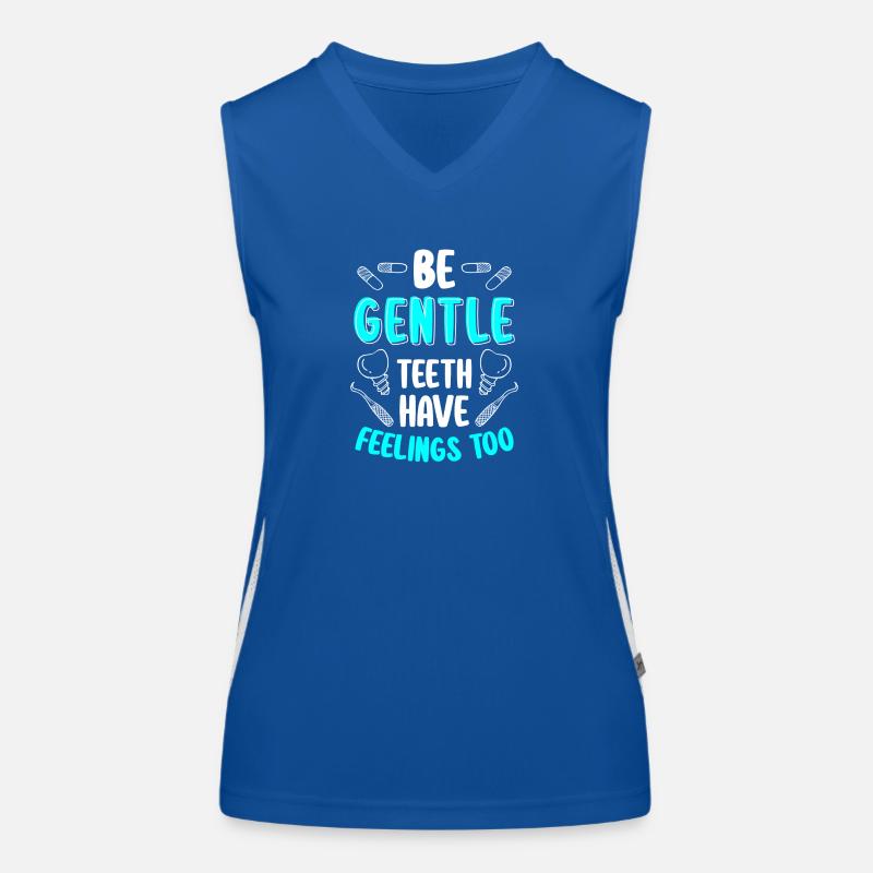 Zähne Bohrer Pflege Orthopäde Funktionelles Kontrast-Tank Top für Frauen