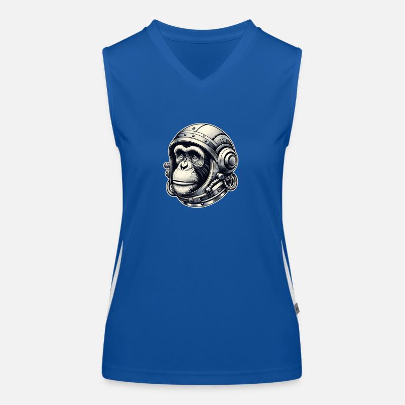 Silver space chimpanzee Women's Functional Contrast Tank Top