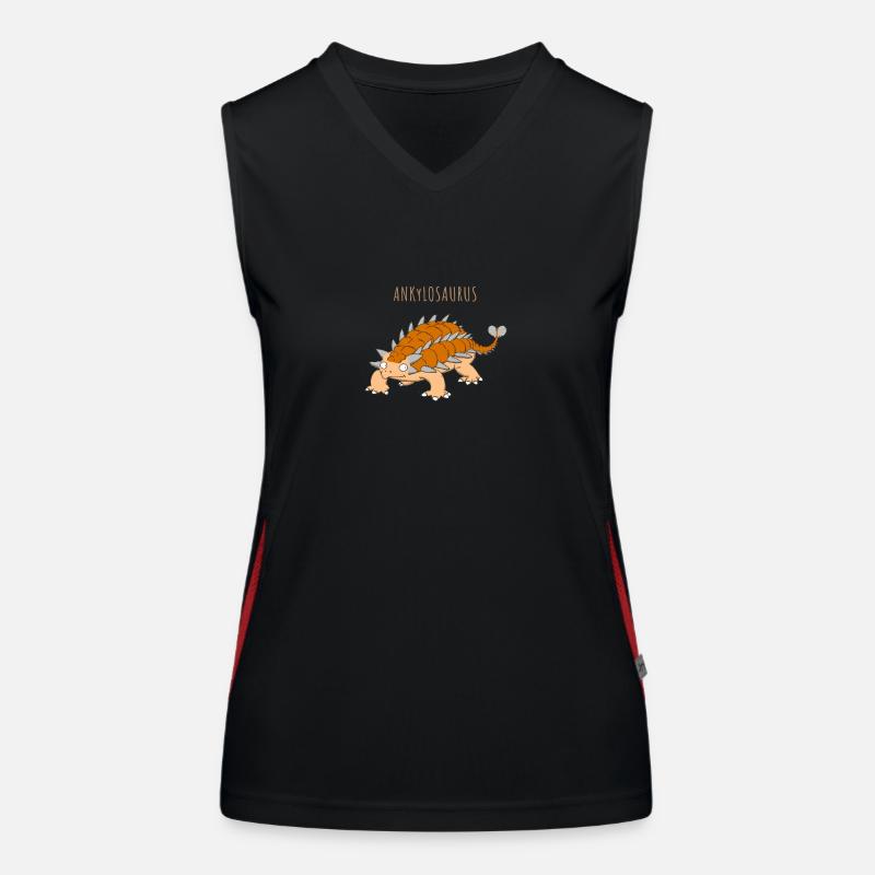 Lustige Illustration eines ANKYLOSAURUS Funktionelles Kontrast-Tank Top für Frauen