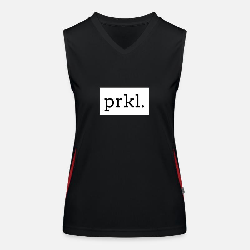 PRKL. Impression de texte noir sur blanc Débardeur respirant contrasté Femme