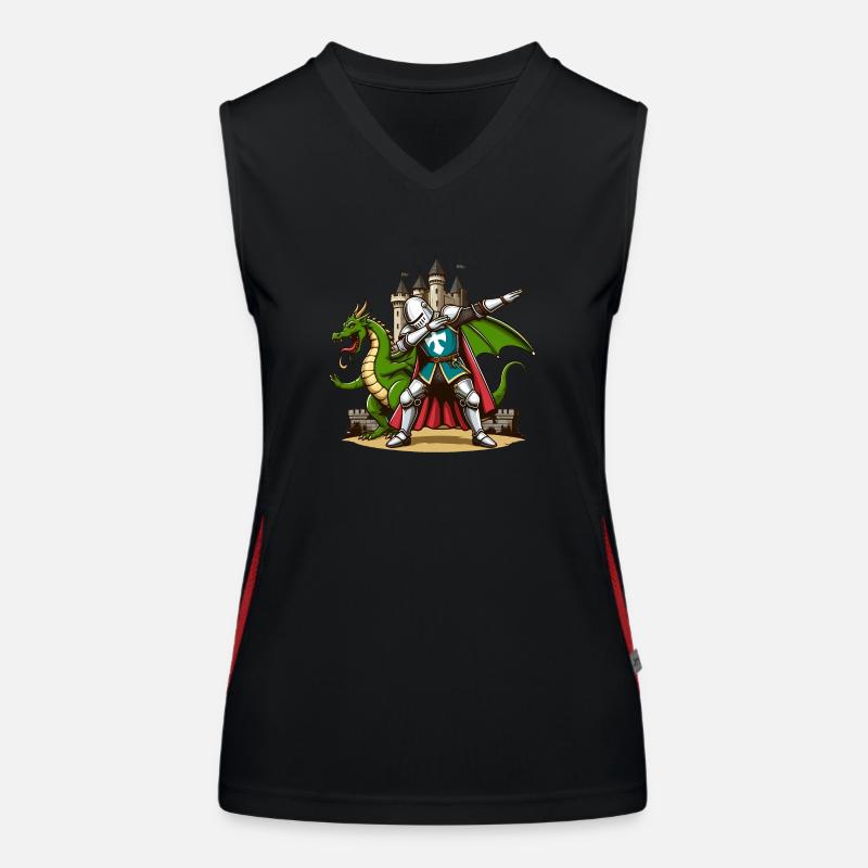 Dabbender Ritter, Mittelalter Kostüm Funktionelles Kontrast-Tank Top für Frauen